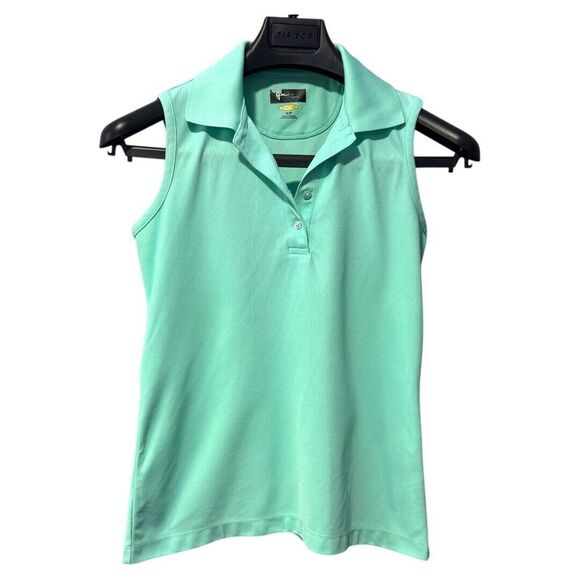 Gym Shark Dri-Fit Sleeveless‎ Teal Polo Shirt - Women's Size small - Picture 1 of 3